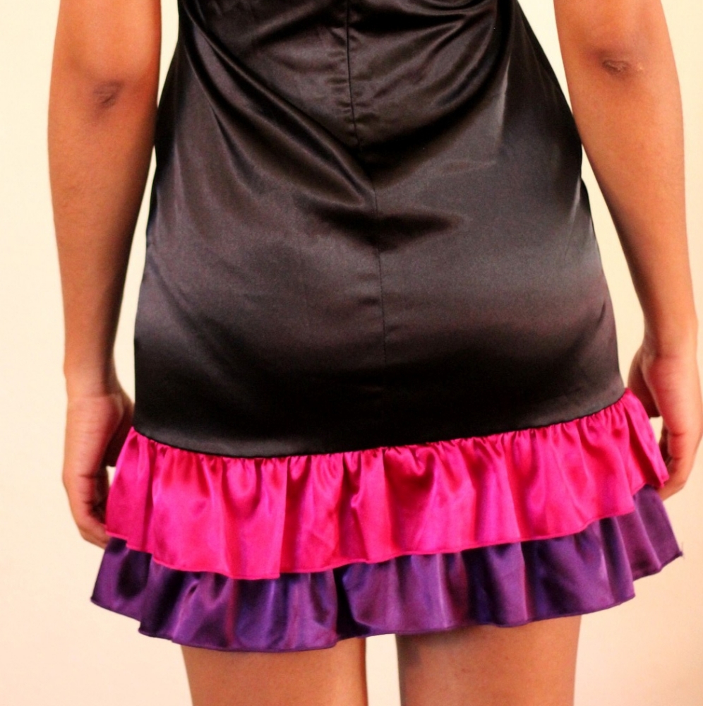 Black Satin Dress - Size 7 Juniors